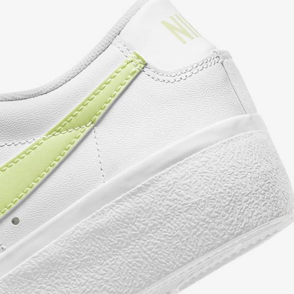 Nike Blazer Low Platform Ženske Tenisice Bijele Crne Svijetlo Limun | NK745PHW