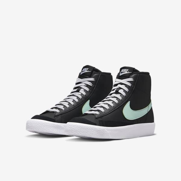 Nike Blazer Mid 77 Older Dječje Tenisice Crne Bijele Menta | NK204LNI