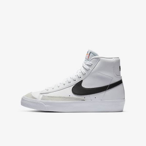 Nike Blazer Mid 77 Older Dječje Tenisice Bijele Narančaste Crne | NK465MUG