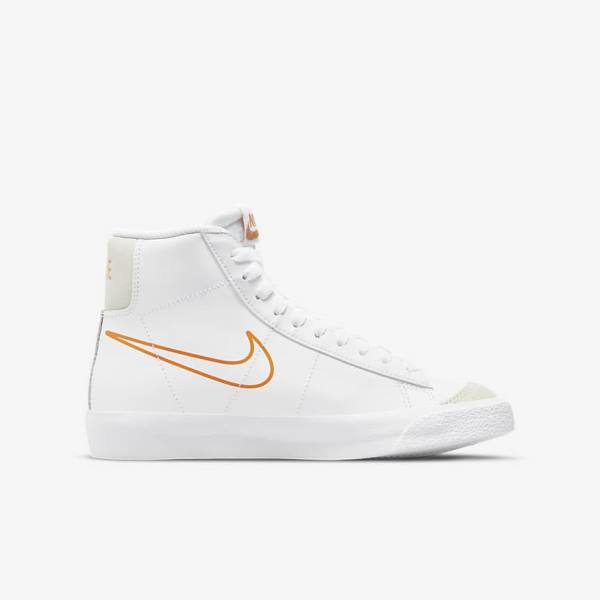 Nike Blazer Mid 77 Older Dječje Tenisice za košarku Bijele Crne Bijele | NK491LKG