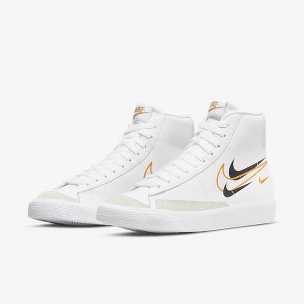 Nike Blazer Mid 77 Older Dječje Tenisice za košarku Bijele Crne Bijele | NK491LKG