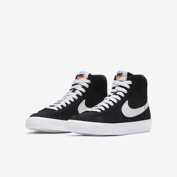 Nike Blazer Mid 77 Suede Older Dječje Tenisice Crne Narančaste Bijele | NK615XMO