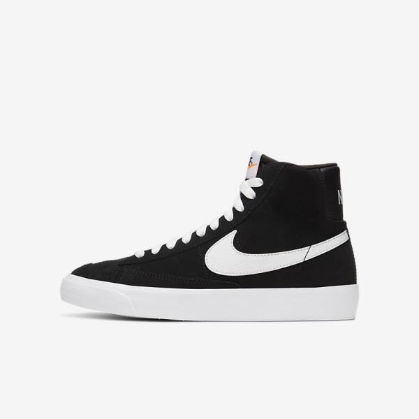 Nike Blazer Mid 77 Suede Older Dječje Tenisice Crne Narančaste Bijele | NK615XMO