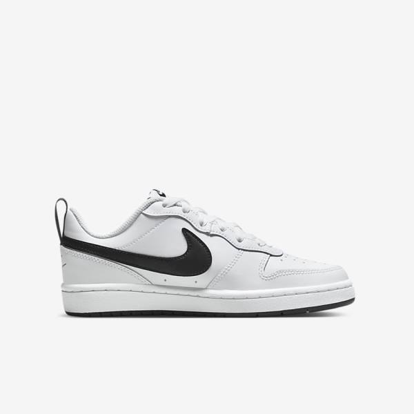 Nike Court Borough Low 2 Older Dječje Tenisice Bijele Crne | NK563SBY