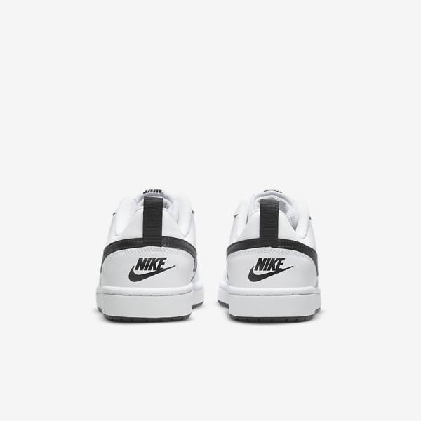 Nike Court Borough Low 2 Older Dječje Tenisice Bijele Crne | NK563SBY