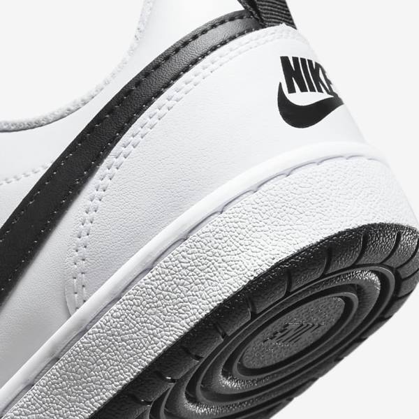 Nike Court Borough Low 2 Older Dječje Tenisice Bijele Crne Crvene | NK796XYG