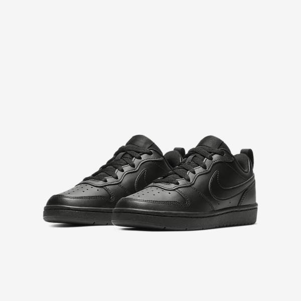 Nike Court Borough Low 2 Older Dječje Tenisice Crne | NK925CFJ