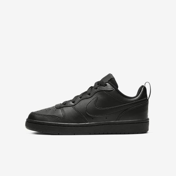 Nike Court Borough Low 2 Older Dječje Tenisice Crne | NK925CFJ