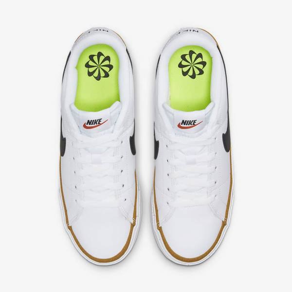 Nike Court Legacy Next Nature Ženske Tenisice Bijele Narančaste Crne | NK851FRE