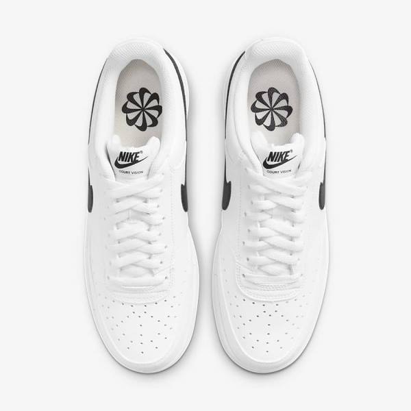 Nike Court Vision Low Next Nature Muške Tenisice Bijele Crne | NK682HXA