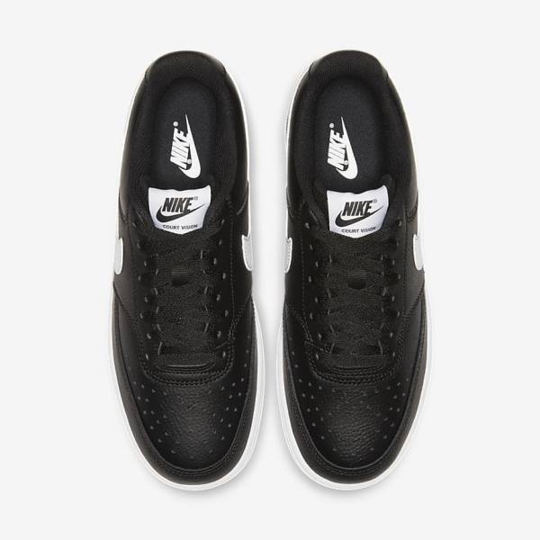 Nike Court Vision Low Ženske Tenisice Crne Bijele | NK819HIC