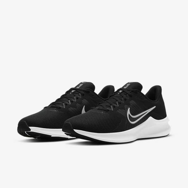 Nike Downshifter 11 Road Muške Tenisice Za Trčanje Crne Tamno Sive Bijele | NK658EOW