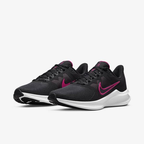 Nike Downshifter 11 Road Ženske Tenisice Za Trčanje Crne Tamno Sive Bijele | NK034KTA