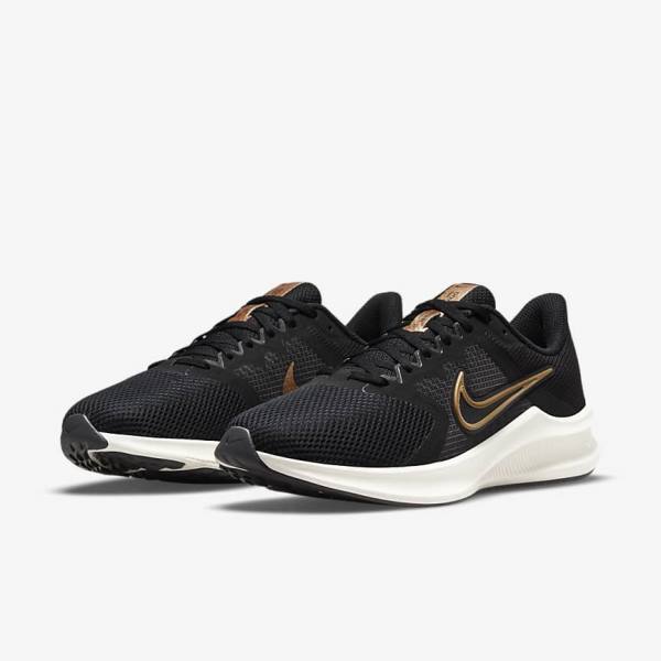 Nike Downshifter 11 Road Ženske Tenisice Za Trčanje Crne Tamno Sive Metalne Bakrene | NK416ETW