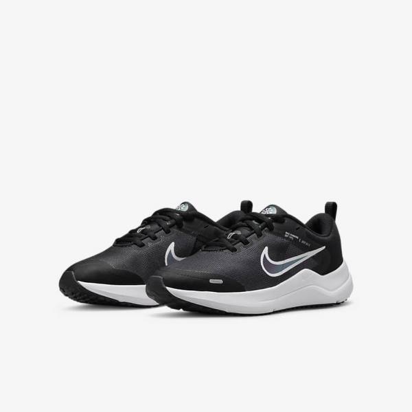 Nike Downshifter 12 Older Road Dječje Tenisice Za Trčanje Crne Tamno Sive Bijele | NK169DZR