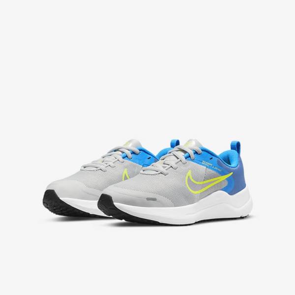 Nike Downshifter 12 Older Road Dječje Tenisice Za Trčanje Sive Plave Sive Tamnoplave Sive | NK319KLS