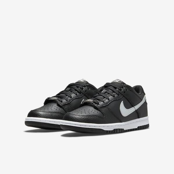 Nike Dunk Low Older Dječje Tenisice Crne Sive Bijele | NK810LVA