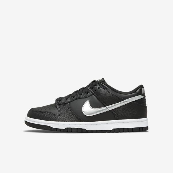 Nike Dunk Low Older Dječje Tenisice Crne Sive Bijele | NK810LVA