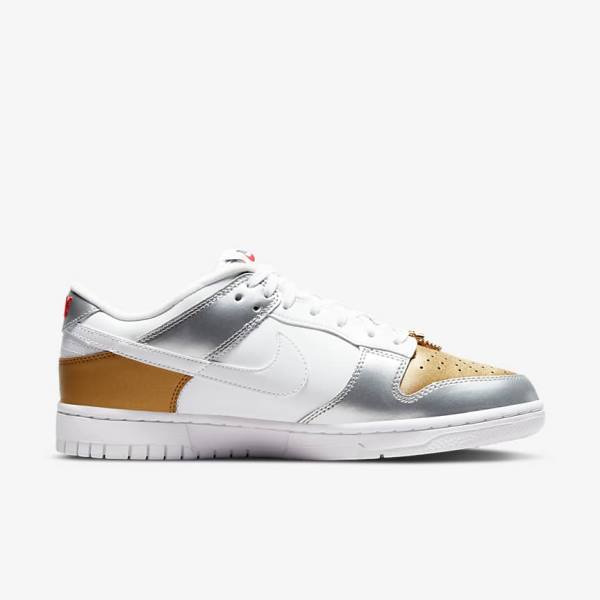 Nike Dunk Low SE Ženske Tenisice Zlatne Srebrne Crvene Bijele | NK648WXA