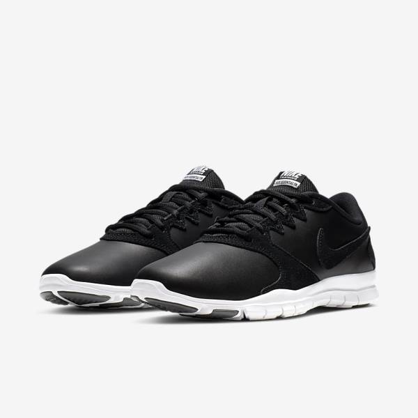 Nike Flex Essential TR Leather Ženske Tenisice Za Trening Crne Bijele Svijetlo Crvene Crne | NK298GBY