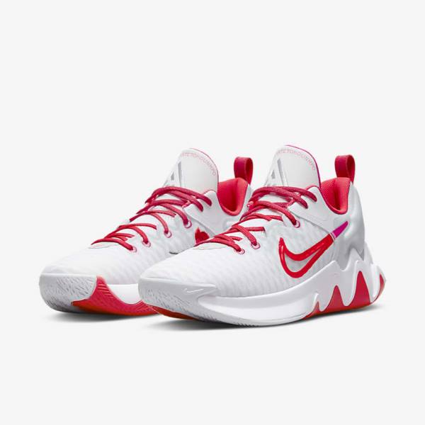 Nike Giannis Immortality Muške Tenisice za košarku Bijele Roze Platine Crvene | NK876QLS