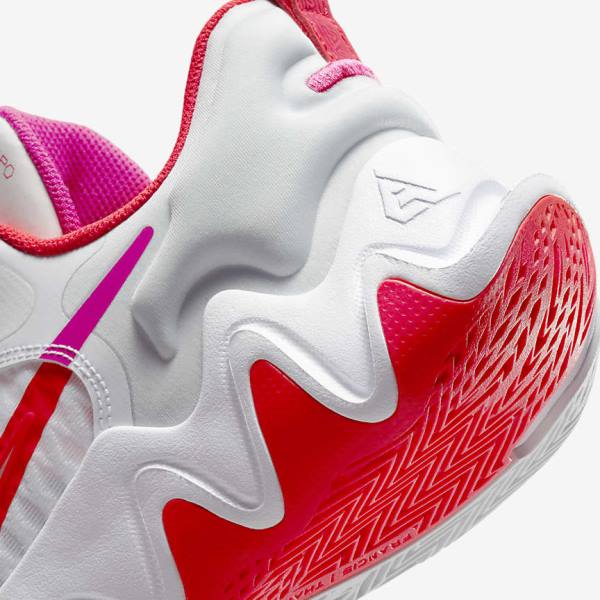 Nike Giannis Immortality Muške Tenisice za košarku Bijele Roze Platine Crvene | NK876QLS