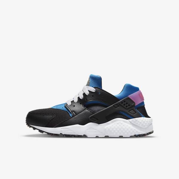 Nike Huarache Run Older Dječje Tenisice Crne Svijetlo Plave Roze Menta | NK601WSC