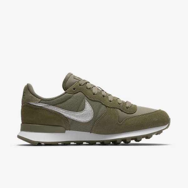 Nike Internationalist Glitter Ženske Tenisice Maslinasto Zelene Bijele Maslinasto Zelene | NK671DEQ