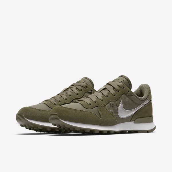 Nike Internationalist Glitter Ženske Tenisice Maslinasto Zelene Bijele Maslinasto Zelene | NK671DEQ