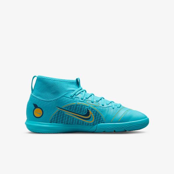 Nike Jr. Mercurial Superfly 8 Academy IC Younger and Older Indoor Court Dječje Tenisice Za Nogomet Plave Narančaste | NK941QLE