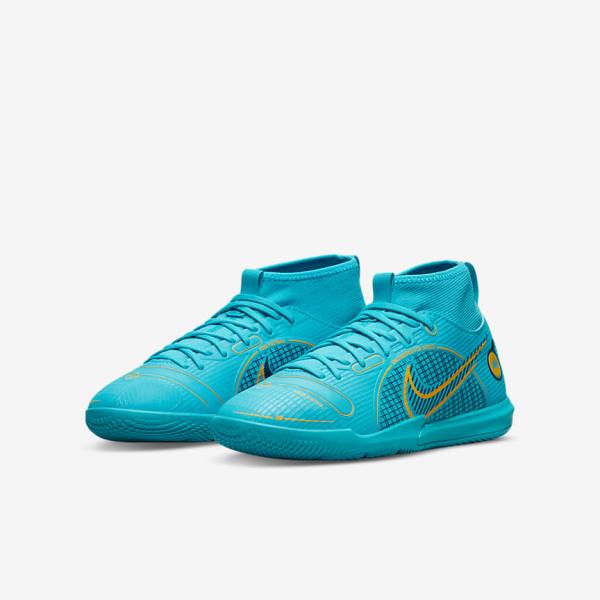 Nike Jr. Mercurial Superfly 8 Academy IC Younger and Older Indoor Court Dječje Tenisice Za Nogomet Plave Narančaste | NK941QLE