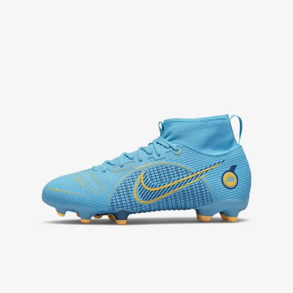 Nike Jr. Mercurial Superfly 8 Academy MG Older Multi-Ground Dječje Tenisice Za Nogomet Plave Narančaste | NK016WSL