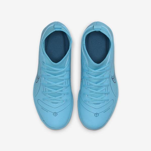 Nike Jr. Mercurial Superfly 8 Club IC Older Indoor-Court Dječje Tenisice Za Nogomet Plave Narančaste | NK748GYZ