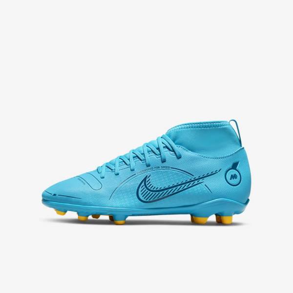 Nike Jr. Mercurial Superfly 8 Club MG Older Multi-Ground Dječje Tenisice Za Nogomet Plave Narančaste | NK841ZUG