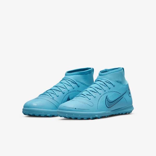 Nike Jr. Mercurial Superfly 8 Club TF Older Turf Dječje Tenisice Za Nogomet Plave Narančaste | NK264BMT