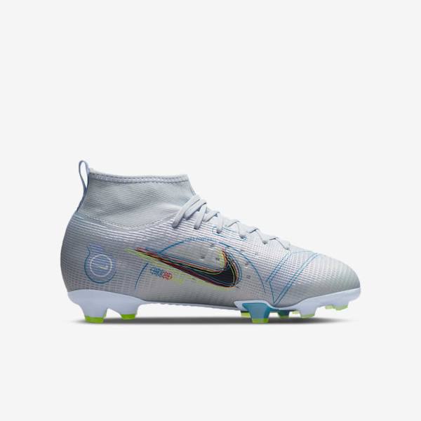 Nike Jr. Mercurial Superfly 8 Pro FG Younger and Older Firm-Grounds Dječje Tenisice Za Nogomet Sive Svijetlo Plave | NK047LJR