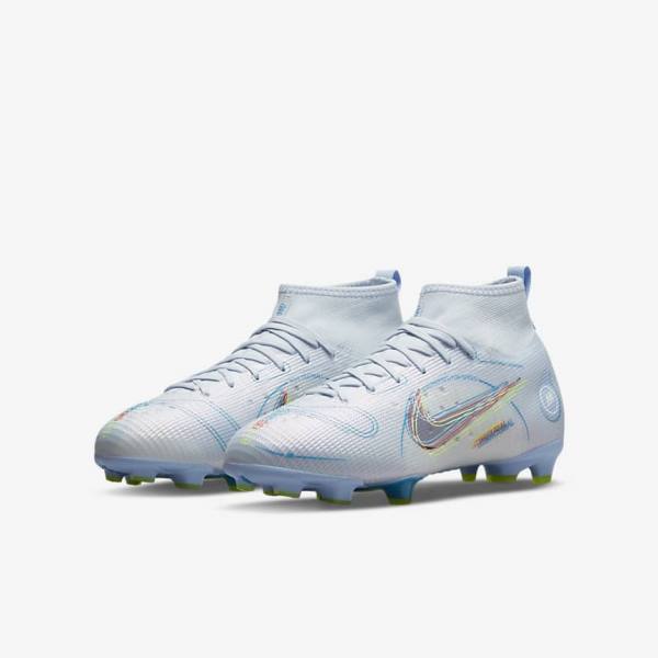 Nike Jr. Mercurial Superfly 8 Pro FG Younger and Older Firm-Grounds Dječje Tenisice Za Nogomet Sive Svijetlo Plave | NK047LJR