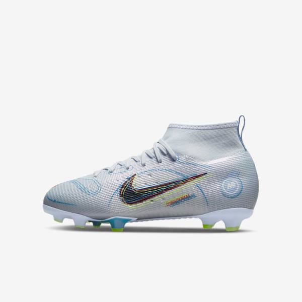 Nike Jr. Mercurial Superfly 8 Pro FG Younger and Older Firm-Grounds Dječje Tenisice Za Nogomet Sive Svijetlo Plave | NK047LJR