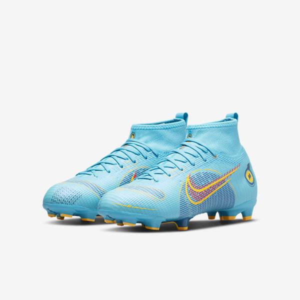 Nike Jr. Mercurial Superfly 8 Pro FG Younger and Older Firm-Grounds Dječje Tenisice Za Nogomet Plave Narančaste | NK365IPL