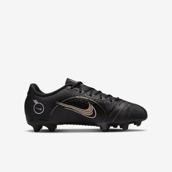 Nike Jr. Mercurial Vapor 14 Academy MG Older Multi-Ground Dječje Tenisice Za Nogomet Crne Metalne Srebrne Sive Metalne Zlatne | NK827HBV