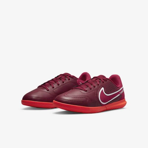 Nike Jr. Tiempo Legend 9 Club IC Older Indoor-Court Dječje Tenisice Za Nogomet Crvene Svijetlo Crvene | NK987XPG