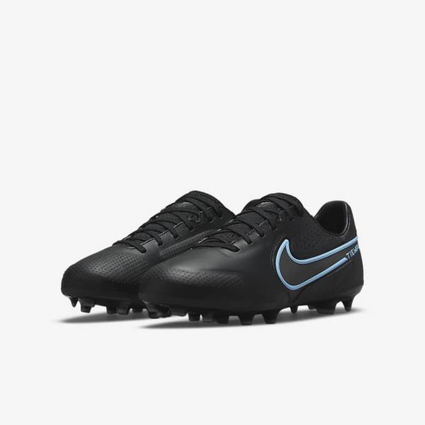 Nike Jr. Tiempo Legend 9 Pro FG Older Firm-Ground Dječje Tenisice Za Nogomet Crne Sive | NK980ORY