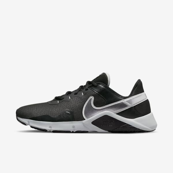 Nike Legend Essential 2 Muške Tenisice Za Trening Crne Metalne Srebrne Metalne Sive | NK063UYJ