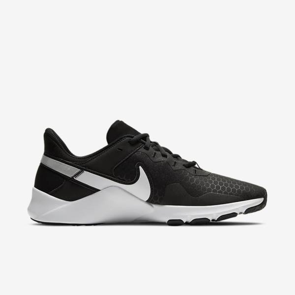 Nike Legend Essential 2 Muške Tenisice Za Trening Crne Metalne Srebrne Bijele | NK782SKM