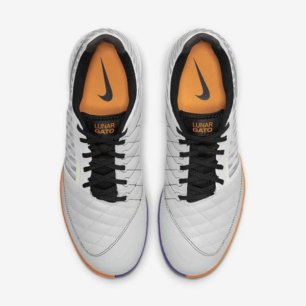 Nike Lunar Gato II IC Indoor Court Muške Tenisice Za Nogomet Bijele Žute Crne | NK179DAO