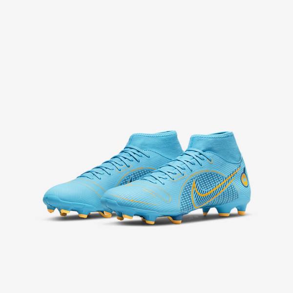 Nike Mercurial Superfly 8 Academy MG Multi-Grounds Muške Tenisice Za Nogomet Plave Narančaste | NK053GLB