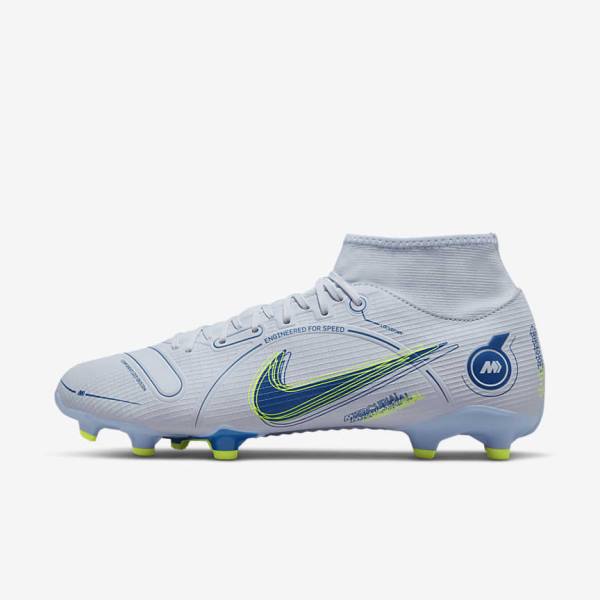 Nike Mercurial Superfly 8 Academy MG Multi-Grounds Muške Tenisice Za Nogomet Sive Svijetlo Plave Tamno Plave | NK356XGU