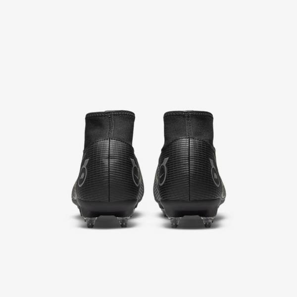 Nike Mercurial Superfly 8 Academy SG-PRO Anti-Clog Traction Soft-Grounds Ženske Tenisice Za Nogomet Crne Metalne Srebrne Sive Metalne Zlatne | NK124TOS