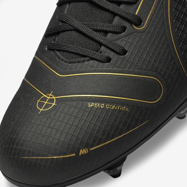 Nike Mercurial Superfly 8 Academy SG-PRO Anti-Clog Traction Soft-Grounds Ženske Tenisice Za Nogomet Crne Metalne Srebrne Sive Metalne Zlatne | NK124TOS