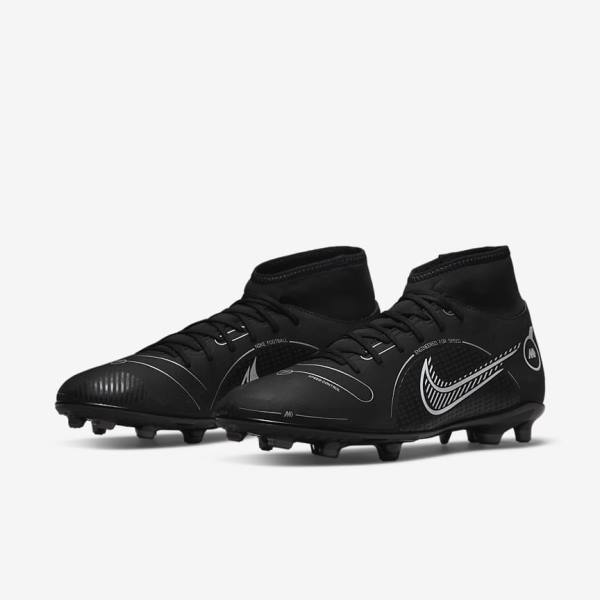 Nike Mercurial Superfly 8 Club MG Multi-Grounds Muške Tenisice Za Nogomet Crne Sive Metalne Srebrne | NK459LAI